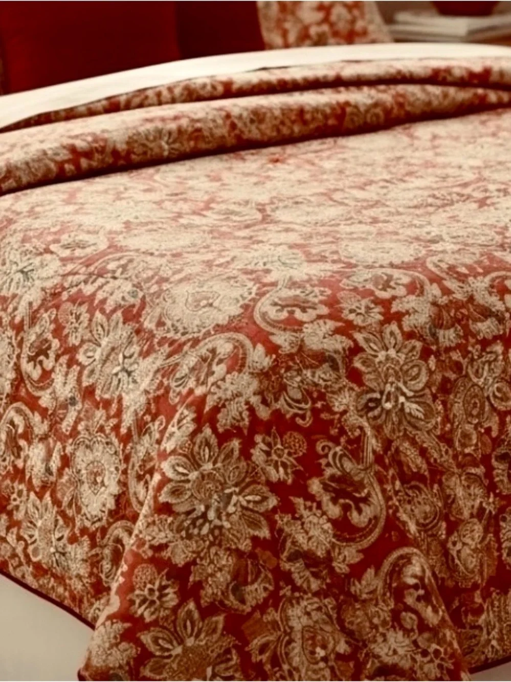 Rare Ralph Lauren Home,Jardiniere Made in Italy Sateen Ornate Paisley Comforter